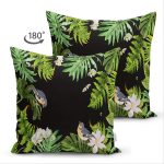 - Suet-K-8470-Gorsel2 - Realhomes Çift Taraflı Siyah Zemin Üzerinde Yaprak Desenli Dijital Baskılı Modern Süet Yastık Kırlent Kılıfı Realhomes
