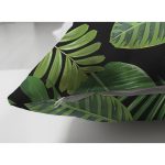 - Suet-K-8475-Gorsel3 - Realhomes Çift Taraflı Siyah Zemin Üzerinde Yeşil Yaprak Desenli Süet Yastık Kırlent Kılıfı Realhomes