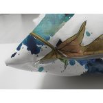 Çift Taraflı Beyaz Zeminli Sonbahar Yaprak Desenli Dijital Baskılı Modern Süet Yastık Kırlent Kılıfı Realhomes