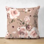 Çift Taraflı Pastel Zeminli Rengarenk Çiçek Desenli Dijital Baskılı Modern Süet Yastık Kırlent Kılıfı Realhomes