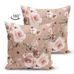 Çift Taraflı Pastel Zeminli Rengarenk Çiçek Desenli Dijital Baskılı Modern Süet Yastık Kırlent Kılıfı Realhomes