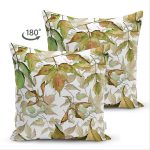 - Suet-K-8486-Gorsel2 - Realhomes Çift Taraflı Beyaz Zeminli Sonbahar Yaprak Desenli Dijital Baskılı Modern Süet Yastık Kırlent Kılıfı Realhomes