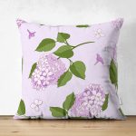 - Suet-K-8494-Gorsel1 - Realhomes Çift Taraflı Rengarenk Zemin Üzerinde Yeşil Yapraklı Çiçek Desenli Modern Süet Yastık Kırlent Kılıfı Realhomes