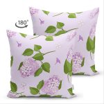 - Suet-K-8494-Gorsel2 - Realhomes Çift Taraflı Rengarenk Zemin Üzerinde Yeşil Yapraklı Çiçek Desenli Modern Süet Yastık Kırlent Kılıfı Realhomes