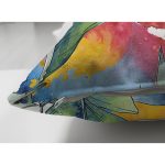 Çift Taraflı Beyaz Zemin Üzerinde Yaprak Desenli Dijital Baskılı Modern Süet Yastık Kırlent Kılıfı Realhomes