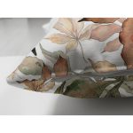 Çift Taraflı Beyaz Zeminli Sonbahar Yaprak Desenli Dijital Baskılı Modern Süet Yastık Kırlent Kılıfı Realhomes