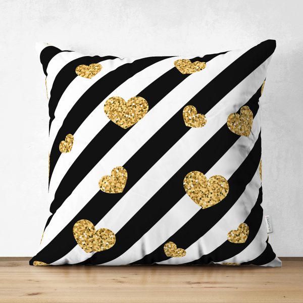 - Suet-K-8509-Gorsel1 - Realhomes  Çift Taraflı Beyaz Zemin Üzerinde Gold Detaylı Yaprak Desenli Modern Süet Yastık Kırlent Kılıfı Realhomes