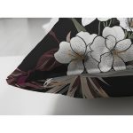 Çift Taraflı Siyah Zeminli Beyaz Çiçek Desenli Dijital Baskılı Modern Süet Yastık Kırlent Kılıfı Realhomes