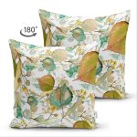 - Suet-K-8512-Gorsel2 - Realhomes Çift Taraflı Beyaz Zeminli Sonbahar Yaprak Desenli Dijital Baskılı Modern Süet Yastık Kırlent Kılıfı Realhomes