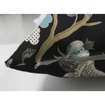 - Suet-K-8514-Gorsel3 - Realhomes Çift Taraflı Siyah Zemin Üzerinde Rengarenk Çiçek Desenli Süet Yastık Kırlent Kılıfı Realhomes