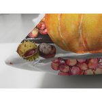 Çift Taraflı Beyaz Zemin Üzerinde Siyah Çizgili Bal Kabağı Desenli Süet Yastık Kırlent Kılıfı Realhomes