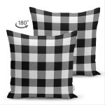 - Suet-K-8522-Gorsel2 - Realhomes  Çift Taraflı Beyaz Zeminli Siyah Ekose Desenli Dijital Baskılı Modern Süet Yastık Kırlent Kılıfı Realhomes