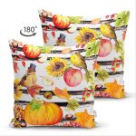 - Suet-K-8526-Gorsel2 - Realhomes Çift Taraflı Beyaz Zemin Üzerinde Siyah Çizgili Bal Kabağı Desenli Süet Yastık Kırlent Kılıfı Realhomes