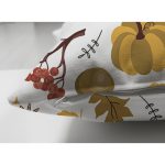 - Suet-K-8527-Gorsel3 - Realhomes Çift Taraflı Beyaz Zemin Üzerinde Sonbahar Desenli Bal Kabağı Modern Süet Yastık Kırlent Kılıfı Realhomes