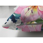 Çift Taraflı Beyaz Zemin Üzerinde Rengarenk Çiçek Desenli Süet Yastık Kırlent Kılıfı Realhomes