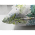 - Suet-K-8548-Gorsel3 - Realhomes Çift Taraflı Beyaz Zemin Üzerinde Yeşil Renkli Yaprak Desenli Modern Süet Yastık Kırlent Kılıfı Realhomes