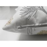 - Suet-K-8549-Gorsel3 - Realhomes  Çift Taraflı Beyaz Zemin Üzerinde Gold Detaylı Kozalak Desenli Modern Süet Yastık Kırlent Kılıfı Realhomes