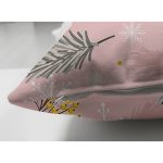 Çift Taraflı Renkli Zemin Üzerinde Kartane Desenli Yaprak Motifli Süet Yastık Kırlent Kılıfı Realhomes