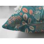 - Suet-K-8562-Gorsel3 - Realhomes  Çift Taraflı Renkli Zemin Üzerinde Yaprak Desenli Dijital Baskılı Modern Süet Yastık Kırlent Kılıfı Realhomes
