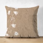 Çift Taraflı Rengarenk Zemin Üzerinde Beyaz Çiçek Desenli Süet Yastık Kırlent Kılıfı Realhomes