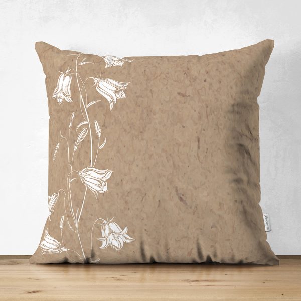 Çift Taraflı Rengarenk Zemin Üzerinde Beyaz Çiçek Desenli Süet Yastık Kırlent Kılıfı Realhomes