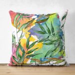 - Suet-K-8575-Gorsel1 - Realhomes Çift Taraflı Beyaz Zemin Üzerinde Renkli Soyut Desenli Süet Yastık Kırlent Kılıfı Realhomes