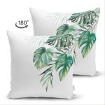 - Suet-K-8578-Gorsel2 - Realhomes Çift Taraflı Beyaz Zemin Üzerinde Yaprak Desenli Dijital Baskılı Modern Süet Yastık Kırlent Kılıfı Realhomes