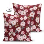 Çift Taraflı Rengarenk Zemin Üzerinde Çiçek Desenli Dijital Baskılı Modern Süet Yastık Kırlent Kılıfı Realhomes