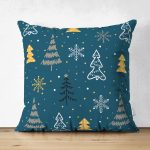 - Suet-K-8588-Gorsel1 - Realhomes Çift Taraflı Pastel Zemin Üzerinde Renkli Çamağacı Desenli Dijital Baskılı Modern Süet Yastık Kılıfı Realhomes