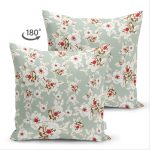 - Suet-K-8589-Gorsel2 - Realhomes  Çift Taraflı Rengarenk Zemin Üzerinde Çiçek Desenli Dijital Baskılı Modern Süet Yastık Kırlent Kılıfı Realhomes