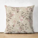 - Suet-K-8592-Gorsel1 - Realhomes  Çift Taraflı Pastel Zemin Üzerinde Çiçek Desenli Dijital Baskılı Modern Süet Yastık Kırlent Kılıfı Realhomes