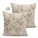 - Suet-K-8592-Gorsel2 - Realhomes  Çift Taraflı Pastel Zemin Üzerinde Çiçek Desenli Dijital Baskılı Modern Süet Yastık Kırlent Kılıfı Realhomes