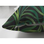 - Suet-K-8593-Gorsel3 - Realhomes Çift Taraflı Siyah Zemin Üzerinde Yeşil Yaprak Desenli Süet Yastık Kırlent Kılıfı Realhomes