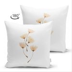 - Suet-K-8600-Gorsel2 - Realhomes Çift Taraflı Beyaz Zemin Üzerinde Çiçek Desenli Dijital Baskılı Modern Süet Yastık Kırlent Kılıfı Realhomes