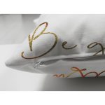 Çift Taraflı Beyaz Zeminli Balkabağı Desenli Dijital Baskılı Modern Süet Yastık Kırlent Kılıfı Realhomes