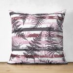 Çift Taraflı Rengarenk Zemin Üzerinde Çiçek Desenli Dijital Baskılı Modern Süet Yastık Kırlent Kılıfı Realhomes