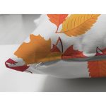 - Suet-K-8611-Gorsel3 - Realhomes Çift Taraflı Beyaz Zemin Üzerinde Sonbahar Renkli Yaprak Desenli Süet Yastık Kırlent Kılıfı Realhomes