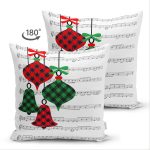 - Suet-K-8612-Gorsel2 - Realhomes  Çift Taraflı Beyaz Zemin Üzerinde Ekose Desenli Çan Desenli Modern Süet Yastık Kırlent Kılıfı Realhomes