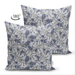 - Suet-K-8614-Gorsel2 - Realhomes Çift Taraflı Renkli Zeminli Beyaz Papatya Desenli Dijital Baskılı Modern Süet Yastık Kırlent Kılıfı Realhomes