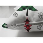 Çift Taraflı Beyaz Zemin Üzerinde Ekoseli Çamağacı Desenli Dijital Baskılı Modern Süet Yastık Kılıfı Realhomes