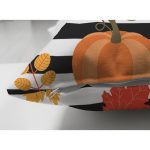 - Suet-K-8617-Gorsel3 - Realhomes Çift Taraflı Beyaz Zemin Üzerinde Siyah Çizgili Bal Kabağı Desenli Süet Yastık Kırlent Kılıfı Realhomes