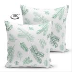 - Suet-K-8618-Gorsel2 - Realhomes Çift Taraflı Beyaz Zemin Üzerinde Yaprak Desenli Dijital Baskılı Modern Süet Yastık Kırlent Kılıfı Realhomes