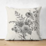 Çift Taraflı Pastel Zemin Üzerinde Çiçek Desenli Dijital Baskılı Modern Süet Yastık Kırlent Kılıfı Realhomes