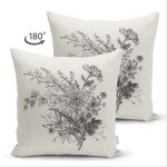 - Suet-K-8626-Gorsel2 - Realhomes  Çift Taraflı Rengarenk Zemin Üzerinde Çiçek Desenli Dijital Baskılı Modern Süet Yastık Kırlent Kılıfı Realhomes