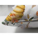 Çift Taraflı Beyaz Zeminli Bal Kabağı Desenli Dijital Baskılı Modern Süet Yastık Kırlent Kılıfı Realhomes