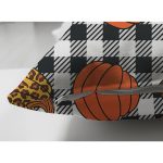 Çift Taraflı Siyah Beyaz Ekose Üzerinde Renkli Balkabağı Desenli Süet Yastık Kırlent Kılıfı Realhomes