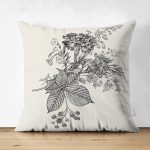 Çift Taraflı Pastel Zemin Üzerinde Çiçek Desenli Dijital Baskılı Modern Süet Yastık Kırlent Kılıfı Realhomes