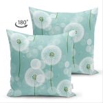 - Suet-K-8644-Gorsel2 - Realhomes Çift Taraflı Pastel Zemin Üzerinde Beyaz Çiçek Desenli Süet Yastık Kırlent Kılıfı Realhomes