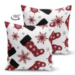 - Suet-K-8647-Gorsel2 - Realhomes Çift Taraflı Beyaz Zemin Üzerinde Ekoseli Kartanesi Desenli Modern Süet Yastık Kırlent Kılıfı Realhomes