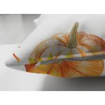 Çift Taraflı Beyaz Zemin Üzerinde Sonbahar Renkli Balkabağı Desenli Süet Yastık Kırlent Kılıfı Realhomes